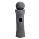 Garden Sanctuary Outdoor Modern Cylindrical Water Polo Fountain with Warm Light