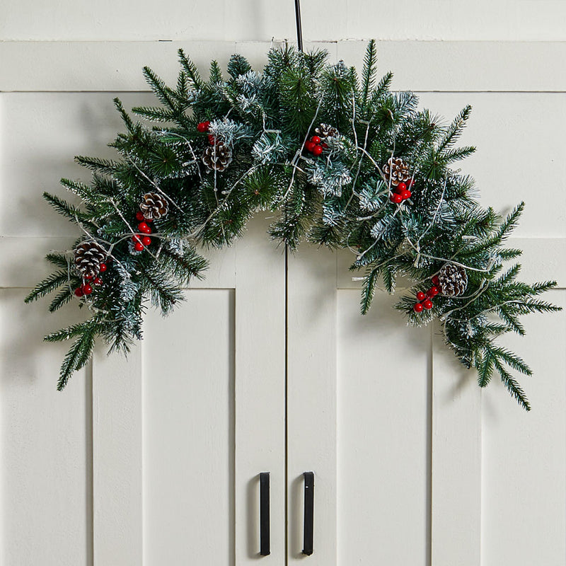 Lifeideas Artificial Christmas Mantel Swag with LED Warm White Lights