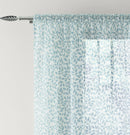 Pair of Willow Duck Egg Blue Leaf Print on Linen Look Panels, with Rod Pocket Header