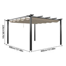 Breeins 13x13ft Aluminium Pergola With Retractable Roof