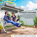 Outsunny Garden Bench Cushion, Seat Pad with Ties, Light Grey