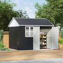 Breeins 10 x 8FT Outdoor Metal Apex Roof Garden Storage Shed