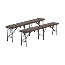 Breeins Set Of 2 Rattan Plastic Outdoor Folding Bench