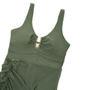 Tummy Control One-Piece Swimsuit Khaki Green