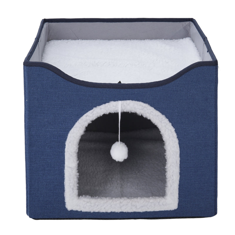 Livingandhome Foldable Multifunctional Cat Bed With Scratching Pad
