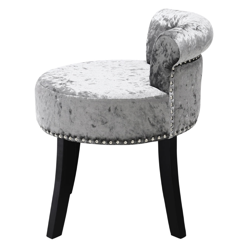 Livingandhome Ice Velvet Upholstered Dressing Stool