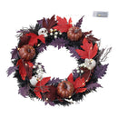 Halloween LED Maple Leaves Wreath with Skulls