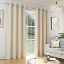 Enhanced Living Tokyo Cream Eyelet Thermal Noise Reducing Dim Out Curtains - Pair