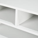 HOMCOM Desktop Printer Stand with 3 Open Compartments, Desk Organiser, White