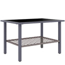Outsunny Outdoor Rattan Coffee Table, Rectangular Tea Side Table, Mixed-grey