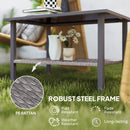 Outsunny Outdoor Rattan Coffee Table, Rectangular Tea Side Table, Mixed-grey