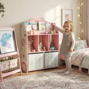 AIYAPLAY Kids Bookshelf with Storage, Toy Storage Unit for Playroom, Pink