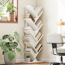 HOMCOM 9-Tier Tree Bookshelf with Steel Frame for Living Room, White