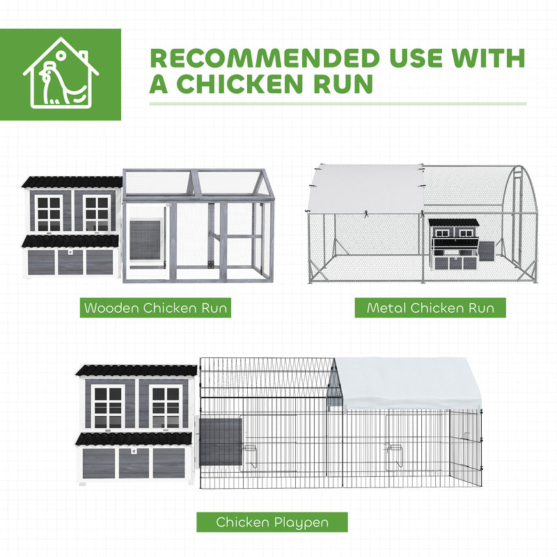 PawHut Wooden Chicken Coop w/ Nesting Box for 4-6 Chickens, 100 x 86 x 100cm