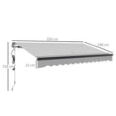Outsunny 3.5 x 3(m) Electric Retractable Awning w/ Aluminium Frame