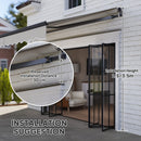 Outsunny 3.5 x 3(m) Electric Retractable Awning w/ Aluminium Frame
