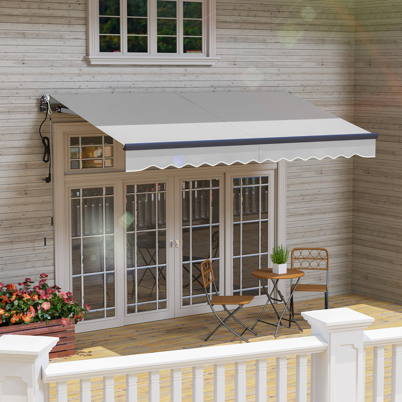 Outsunny 3.5 x 3(m) Electric Retractable Awning w/ Aluminium Frame