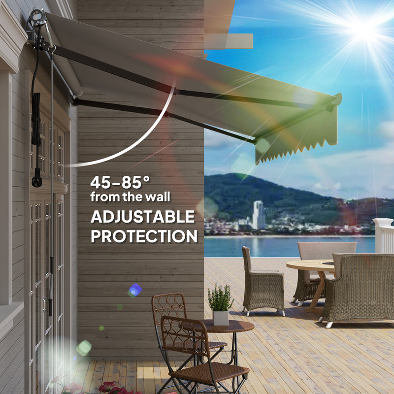 Outsunny 3.5 x 3(m) Electric Retractable Awning w/ Aluminium Frame