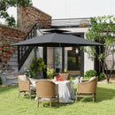 Outsunny 2.5m Cantilever Parasol, Garden Parasol With Lights