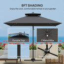 Outsunny 2.5m Cantilever Parasol, Garden Parasol With Lights