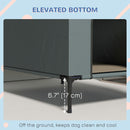 PawHut Dog House Outdoor Elevated Dog Bed with Removable Cover, Grey