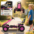 AIYAPLAY Kids Pedal Go Kart With Adjustable Seat, EVA Tyres, Pink