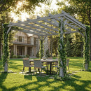 Outsunny 3 x 3 m Wooden Pergola Kit, Garden Gazebo Shelter, Grey