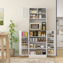 HOMCOM 169cm Tall Kitchen Pantry Storage Cabinet with Microwave Shelf