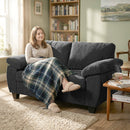 HOMCOM 2 Seater Sofa, Chenille Small Sofa with Spring Cushions, Dark Grey