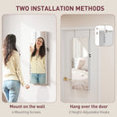HOMCOM Door Hanging or Wall Mounted Jewellery Cabinet w/ Mirror Lining