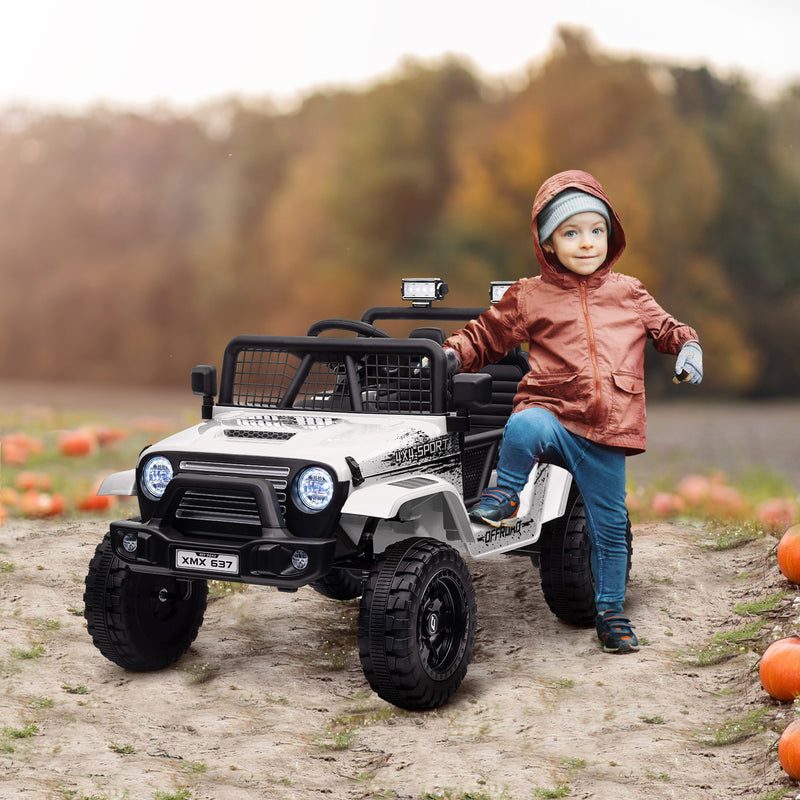 AIYAPLAY Kids Ride On Car, 12V Electric Truck W/ Suspension - Blue/Green/Pink/White