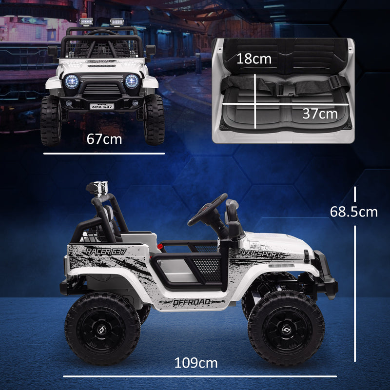 AIYAPLAY Kids Ride On Car, 12V Electric Truck W/ Suspension - Blue/Green/Pink/White