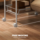 HOMCOM 5 Tier Utility Rolling Cart with Removable Mesh Baskets, White