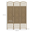 HOMCOM 3 Panel Folding Room Divider, Freestanding Privacy Screen, Natural