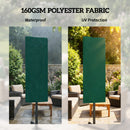 Outsunny Garden Parasol Cover For 2-4m Umbrella Protector, Dark Green