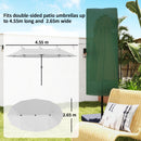 Outsunny Garden Parasol Cover For 2-4m Umbrella Protector, Dark Green