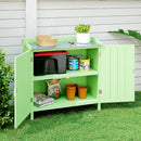 Outsunny Garden Storage Cabinet Potting Bench Table W/ galvanised Top Green