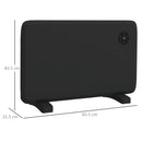 Electric Heater With Adjustable Thermostat, Freestanding Or Wall Mounted, Black