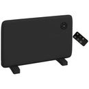 Electric Heater With Adjustable Thermostat, Freestanding Or Wall Mounted, Black