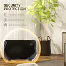 Electric Heater With Adjustable Thermostat, Freestanding Or Wall Mounted, Black