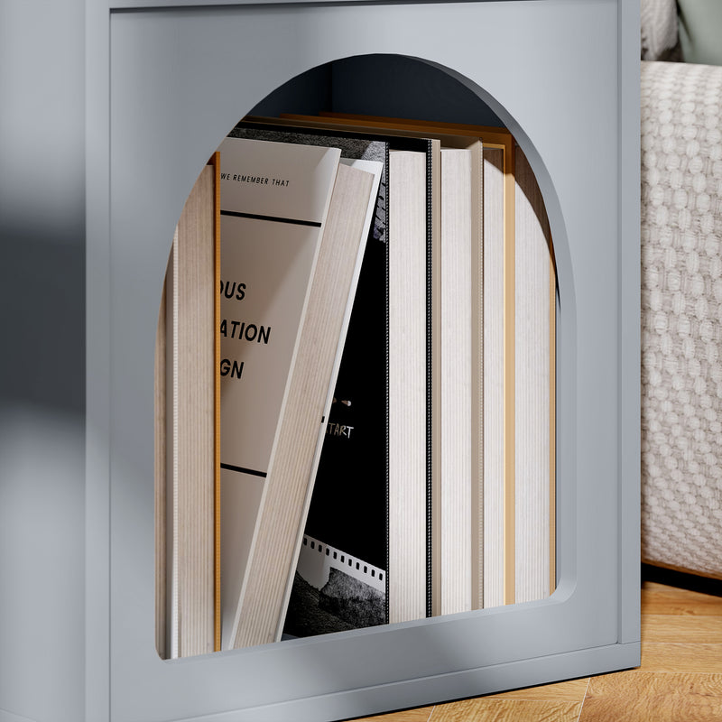 HOMCOM Bedside Table, Modern Bedside Cabinet For Bedroom