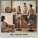 HOMCOM Bar Stools Set Of 2, Modern Swivel Barstools For Dining Room, Green