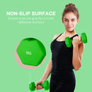 SPORTNOW Set Of 2 Hexagonal Dumbbells Weights Pair, 2 X 5kg, Green