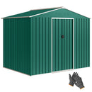 Outsunny 8 X 6ft Garden Storage Shed With Double Door Green