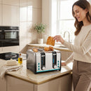 HOMCOM 4 Slice Toaster with 7 Browning Levels, Reheat, Defrost and Cancel