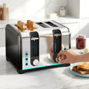 HOMCOM 4 Slice Toaster with 7 Browning Levels, Reheat, Defrost and Cancel
