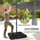Outsunny 3(m) Banana Parasol Cantilever Umbrella Garden W/ Base Weights