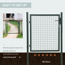 HOMCOM Steel Garden Gate Security Barrier Mesh Fence W/ Lock, 97cm X 150 Cm