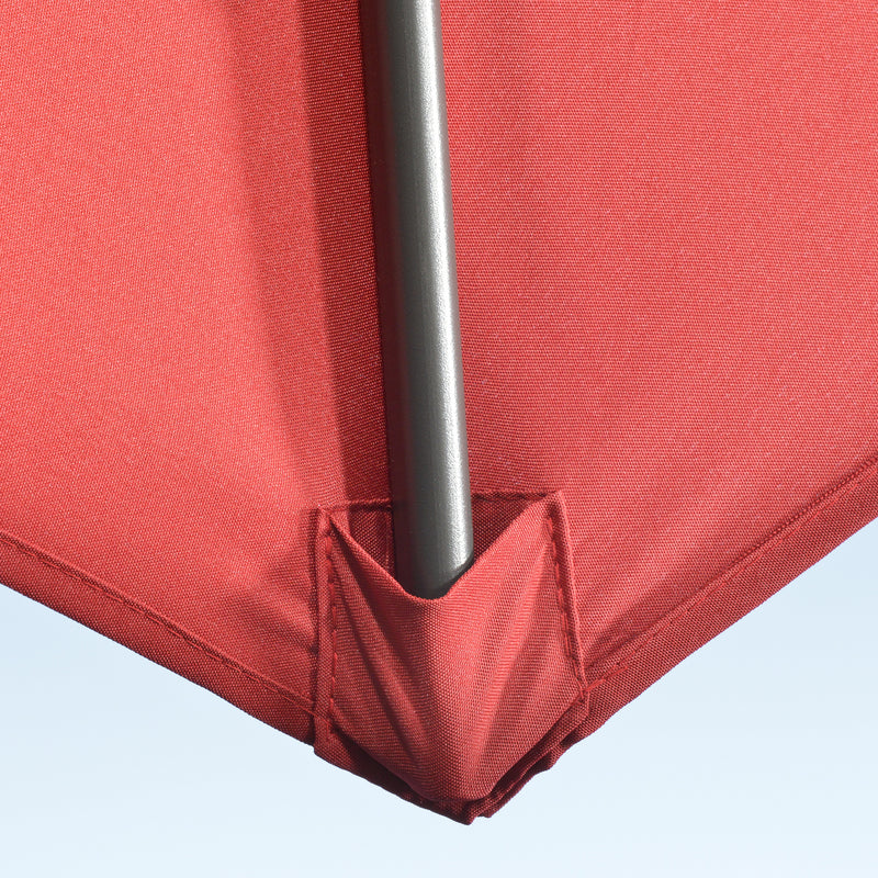 Outsunny 3 x 3(m) Cantilever Parasol Garden Umbrella with Cross Base Wine Red