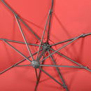 Outsunny 3 x 3(m) Cantilever Parasol Garden Umbrella with Cross Base Wine Red